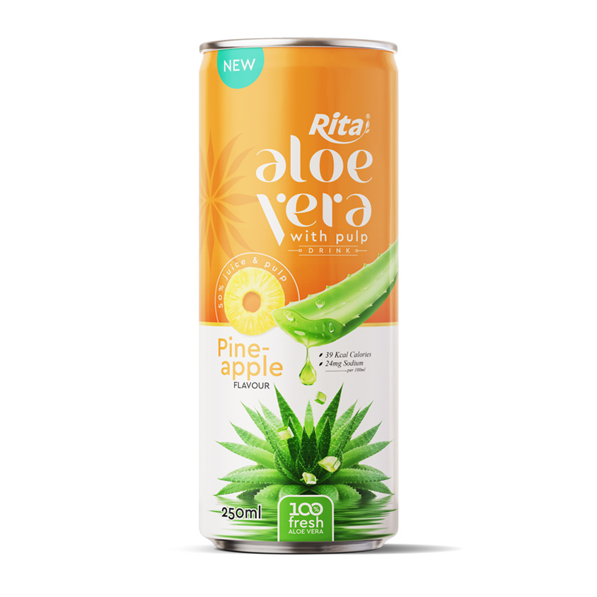 Rita Aloe Vera with Pulp Pineapple Flavor 250ml Can